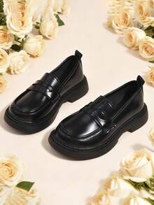 Kids Loafers Shoes Boys Girls Classic Slip On Dress Shoes Thick Sole School Uniform Flats