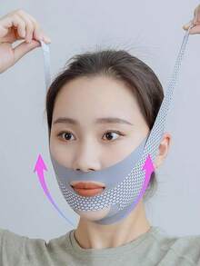 面部提拉紧致睡眠塑形V字绷带，放松提拉，减少双下巴，瘦脸按摩器，男女通用 - 下巴塑形，可调节面罩，可重复使用，透气无缝V字形面罩，适合睡眠、运动和瑜伽，轻盈透气，佩戴无皱，Y2K哥特风旅行必备，方便携带，圣诞礼物，圣诞装饰，女士礼物