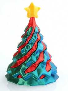 1pc 2025 New 3D Printed Spinning Christmas Tree Fidget Toy, Colorful Christmas Tree Shaped , Home Decor, Stress Relief Toy, Creative Craft, Perfect Gift For Birthday, Christmas, Halloween - Multicolor - View 12