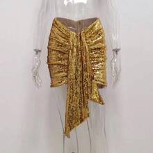 Europäischer und amerikanischer neuer Stil Urlaub Damenkleid Wunsch sexy Pailletten Damenrock Bodycon Party Midi-Rock