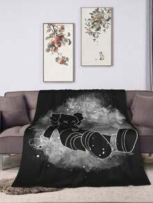 Kawss Kawaii Kaw Blanket Premium Anime Throw Blanket - Ultra Soft Flannel, Cartoon Print, Ideal Gift For Fans For Christmas & Birthday, For Sofa, Bed, Camping & Travel - 黑色 - 查看 1