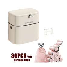 Coș de gunoi montat pe perete cu capac - Coș de gunoi din plastic pentru baie, durabil și care economisește spațiu