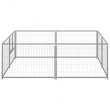 vidaXL Hundezwinger Silbern 4 M² Stahl - Silver - View 2