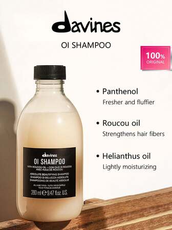 Davines OI 滋养洗发水 280ml，温和乳状质地，丰富泡沫，滋养洗发水，日常护发，深层滋养，柔顺秀发，强健发根，280ml/9.47 液体盎司。
