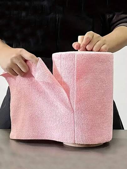 1 Roll Of Reusable Tear-Off Cleaning Cloths, Super Microfiber Cleaning Wipes, Dish Cloths, Washable And Space-Saving Design - Compatible With Paper Towel Holders, Suitable For Kitchen, Bathroom, Dishwashing, Multi-Purpose, Ideal For Home, Office And Restaurant Use - An Economical Alternative To Paper Towels, Dish Cloths, Reusable Paper Towels, Cleaning Rags, Cleaning Supplies.