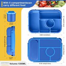 Bento Box Adult Lunch Box ,Lunch Containers For Adults//,5 Compartments Bento Lunch Box With Sauce Vontainers,Microwave & Dishwasher & Freezer , (Navy),26647378 - Màu xanh hải quân - Xem 2