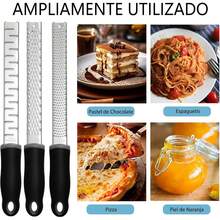 Estilo3PK Rallador de queso de acero inoxidable, Rayador de cocina profesional, Rallador de limon, Rallador de cítricos,Adecuado para queso, limón, ajo, jengibre, chocolate, verduras, frutas.Versión mejorada - 1 - Ver 5