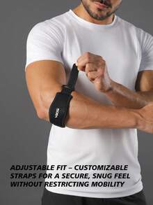 VBOSI 1 件装可调节网球肘带 – 男女通用，适用于高尔夫及其他运动的压缩支撑带 - 黑色 - 查看 8