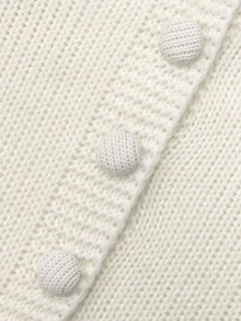 Bộ áo khoác cardigan dệt kim thời trang thanh lịch dành cho nữ, áo len dài tay màu trơn đa năng và chân váy midi hai mảnh, giản dị và đa dụng, phù hợp cho các dịp Giáng sinh, Lễ Tạ ơn và Năm mới. - trắng - Xem 8