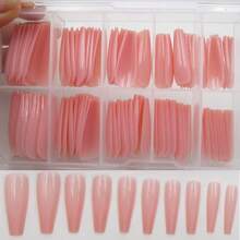 100pc Colored Coffin Press On Nails Long Nude Ballerina False Fake Nail Tips Full Cover Manicure Design Acrylic Nails For Women Teen FFgirls (Nude){Inchcolor_nameinch:InchNudeinch} - 裸體 - 查看 3