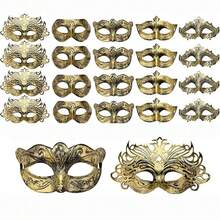 1 Set Of 20pcs Unisex Masquerade Masks, Venetian Masks, Roman Retro Masks, Suitable For Christmas, Carnival, Birthday, Banquet, Festival Party Costumes - Multicolor - View 2