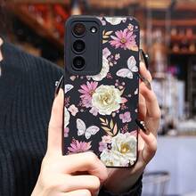 Encantador diseño floral en funda para teléfono  Galaxy S25 Ultra/S24 PLUS/S23+/S22/S21 Series, presenta diseño resistente a impactos, antideslizante, ligero, nuevo estilo de moda y carcasa suave de TPU premium. - Colores mixtos - Ver 8