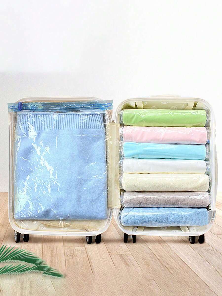 Vakuumverschluss Aufbewahrungstaschen, Kompressionstaschen, Handrollverschluss Tasche zum Reisen für Kleidung, Gepäck, Koffer, Großraum Daunenjacken Aufbewahrungstasche, hergestellt aus TPU, reißfest, wasserdicht, langlebig, Entlüftung durch Einwegventile, transparentes Design Kleidersack, wasserdichte Tasche, Kleidungsorganizer, Kleideraufbewahrung, Packtaschen, Reiseutensilien, Reiseorganizer - Verschiedenfarbig - Übersicht 1