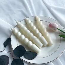 Spiral Taper Candle White Candlesticks,Gedengni 7.5 Inch Short Tapered Candles Cute Candle Sticks Small Twisted Candlestick For Dinner Holiday Wedding Party Housewarming,2D-Beige{Inchcolor_nameinch:InchBeigeinch,Inchsize_nameinch:Inch7INCHinch} - 淺褐色的 - 查看 10