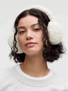 1pc Winter Ear Muffs, Faux Fur Lining, Warm Foldable Ear Warmers, Windproof Collapsible Ear Covers, Winter Accessory