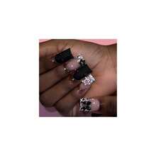 Duck Press On Nails Medium Cute Star Press On Cool Style Fake Nails Glossy Black Bow Star Shiny Rhinestone Design French Nails Cute Press On Nail Leopard Print Manicure Nude Stick On Nails For Women{Inchcolorinch:InchColorfulinch} - đầy màu sắc - Xem 1