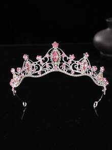 1 pièce Bandeau à couronne de princesse 3D avec strass pour femmes, accessoire de cheveux élégant pour anniversaire