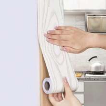 1 Roll Faux Wood Grain Waterproof Vinyl Peel And Stick Decorative Trim, Self-Adhesive Thin Edging Strips For Door Frames, Baseboards, Home Decor Renovation, Easy To Apply And Durable, Removable, Ideal For Living Room And Bedroom Corners - Multicolor - View 6