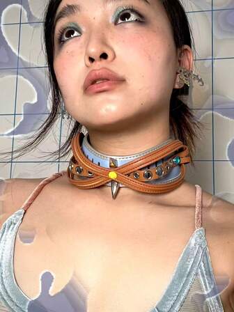 Collar gargantilla flotante hueco de diseño único, unisex