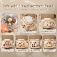 1个婴儿卡通狮子拍手鼓多功能声光音乐早教玩具，适合日常使用 - 彩色 - 查看 8