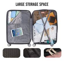 Todeco Travel Suitcases, Medium 67cm Suitcase, Travel Trolley, Rigid And Lightweight ABS And PC Travel Suitcase With Telescopic Handle, 4 Double Wheels, 67 * 44 * 25 Cm, Durable, Travel Luggage - Rose Gold - View 2