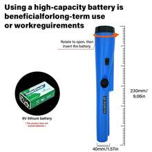 Handheld Metal Detector Probe, Waterproof GP Pointer, Treasure Hunting Locator Detector, Suitable For Adults & Teenagers - Orange, Black, Blue, Green, Christmas Eve, Father's Day Gift - Blue - View 6