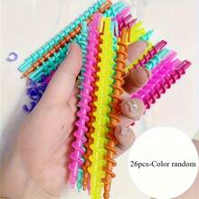 26/52pcs Unisex Hair Curling Rods, Spiral Curl Styling Tools, Suitable For Home & Salon Hair Styling - Multicolor - View 8