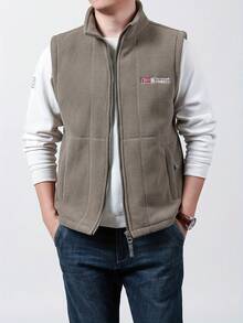 Men Vests - Khaki - View 2