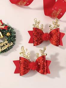 2/4pcs Shiny Antler Butterfly Hairpins, Suitable For Girls' Daily Accessories, Party Decorations, Holiday Gifts, Mother's Day Gifts