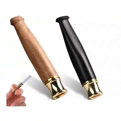 1 st återanvändbar cigarettfilterspets i trä, tvättbart munstycke för rökfilter, lämplig för starka, medelstarka och lätta cigaretter, universell cirkulationsfilterspets, röktillbehör