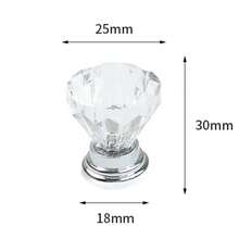1pc Crystal Clear Acrylic Cabinet/Drawer Pull Handle, Single Hole Diamond Minimalist Door Knob - Multicolor - View 6