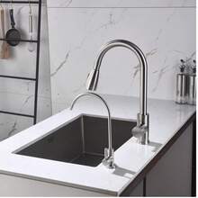1 pezzo Rubinetto da cucina in acciaio inossidabile, filtrazione efficiente dell'acqua per bere in modo sano, design moderno e minimalista, accessorio essenziale per la purificazione dell'acqua in cucina - Argento - Visualizzare 5