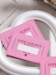 10pcs Scratchable Heart-Shaped Coupon, Handmade Valentine's Day Love Coupons, Valentine's Day Card, Greeting Card, Creative Birthday Gift (Suitable For Both Men And Women), Couple/Spouse Gift, Wedding Anniversary Gift, Mother's Day Card, Surprise Gift, Valentine's Day Gift, Party Favor, Party Game - Multicolor - View 4