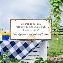1 Piece Country Farmhouse Wooden Hanging Sign - "So I Will Love You Until My Heart Stops" - Genuine Bedroom Wall Art, Vintage Home Decor, 5.9x 11.8inch , With Twine Loop For Display, Vintage Home Decor Christmas Ornament - Nhiều màu - Xem 3