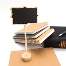 10pcs Wooden Mini Chalkboard Signs With Stands, Suitable For Buffet Food Labeling, Table Price Display, Wedding, Birthday Party And Special Event Decoration - Wood Color - View 7