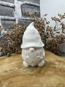 3件套圣诞老人硅胶模具，包含三叶草辫小矮人模具和三叶草大胡子小矮人模具，适用于DIY蜡烛/石膏粘土/水晶环氧树脂——圣诞手工礼物，手工爱好者，家居装饰爱好者 - 白色 - 查看 7