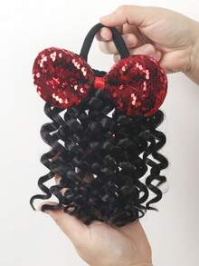 20 cm syntetisk hästsvansförlängning med elastisk lockig hästsvans med rosett barn barnhästsvanshårförlängning 1 st - Natursvart - Visa 11