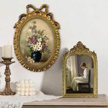 1个复古欧式树脂相框，可选尺寸4x6、5x7、6x8，复洛克风格设计，可放置于桌面或悬挂于墙面，古董家居装饰、圣诞装饰、结婚礼物、优雅经典装饰、复古画廊相框、质朴迷人的照片展示 - 彩色 - 查看 11