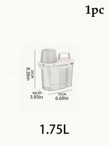 1个1.75升/2.5升/3升储物容器，家用防虫防潮密封储物罐，带盖，便携式防漏食品储物盒，适用于存放谷物、坚果、面粉和大米，厨房收纳整理用品，厨房配件 - 白色 - 查看 13