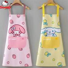Sanrio 【正版授权】1件三丽鸥Hello Kitty Merlot Jade Guigou动漫围裙 - 可爱卡通图案，粉色蝴蝶结、爱心和星星设计，耐用厨房居家烹饪服，粉丝礼物，可爱围裙，烹饪服，活泼设计，优质面料，情人节礼物 - 彩色 - 查看 2