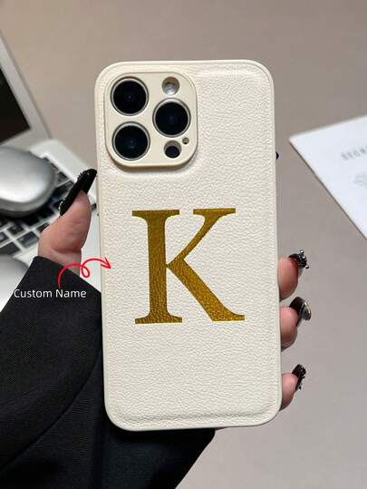 Casebox Personalized Custom Initial NameLleather Phone Case Compatible With IPhone 17 16 15 14 13 12 11 Pro Max Shockproof And Scratch-Resistant Cover For Iphone 17 Pro Max The Top Choice For Gifts On Anniversaries Birthdays And Christmas