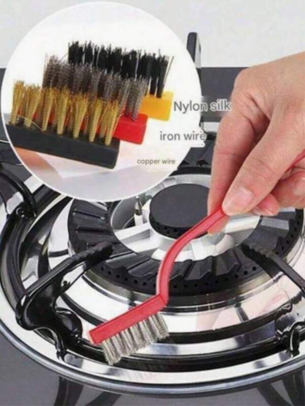 3 pezzi/6 pezzi/9 pezzi Spazzole per pulizia di fornelli a gas in acciaio inossidabile (spazzola in nylon, spazzola in ottone, spazzola in filo d'acciaio) Spazzola in filo d'acciaio, spazzola per fornelli, con manico comodo, per pulire scorie di saldatura, pulire e disincrostare (lunghezza approssimativa 7 pollici) Strumento per disincrostare, strumento per disincrostare, pulitore di scorie di saldatura, spazzola, spazzola resistente, materiale in acciaio di alta qualità, utensile per la pulizia dei metalli, spazzola per la pulizia adatta per cucina, fornello, sala da pranzo, senza elettricità necessaria, riutilizzabile, essenziale per la pulizia domestica, rimuove rapidamente il grasso