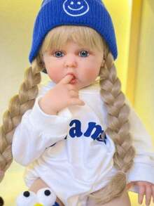 60cm 24inch Soft Vinyl Reborn Cloth Body Doll Lifelike Princess Newborn Baby Toddler Girl Lovely Birthday Gift Dress Up Toy - Muñeca terminada - Ver 3