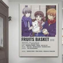 Framed Fruits Basket 2019 Anime Poster Wall Art, Art Deco Style With Vibrant Colors, Hook & Stand Installation For Bedroom, Dorm Decor - Perfect Gift For Anime Fans, Dorm Room Decoration, Playful Design, Quality Craftsmanship, 2D Flat. Idea Gift For New Year, Thanksgiving Day, Christmas, For Room Decor, Kitchen Decor, Living Room Painting, Halloween Decor, Bathroom Decor, Home Decor, Wall Decor, Bedroom Decor. - Đóng khung - Xem 1