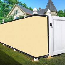 Pantalla de valla de privacidad: Malla de sombreado resistente a los rayos UV y a la intemperie de 5 pies/1.5 m con bordes reforzados, para patio, terraza, patio trasero y porche - 1 panel HDPE - Multicolor - Ver 2