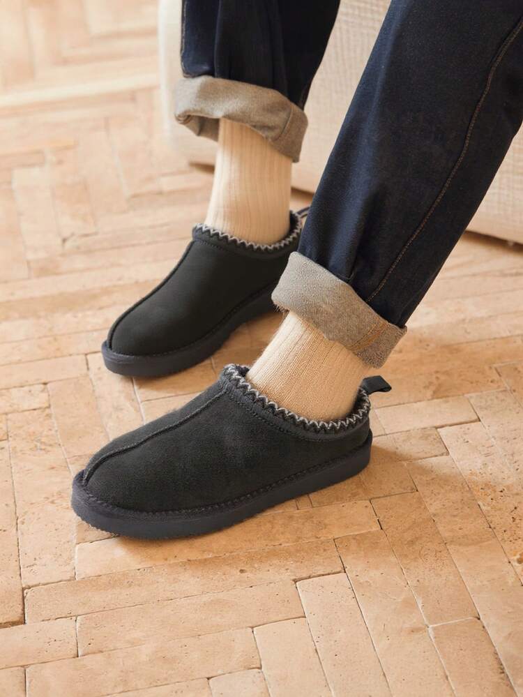 Men's Fuzzy Cozy Slippers – Genuine Suede, Indoor/Outdoor, Comfy Winter Footwear With Memory Foam And Furry Lining - 灰色 - 查看 4