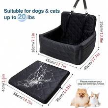 1pc High Quality Foldable Pet Booster Seat Cushion, Waterproof Pet Car Seat Cover, Suitable For Pets Outdoor And In-Car Use, All Season - Multicolor - View 8