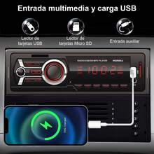 Reproductor Bluetooth para coche, reproductor MP3 para coche, pantalla LED, salida de audio RCA de 4 canales, compatible con MP3 - Negro - Ver 3