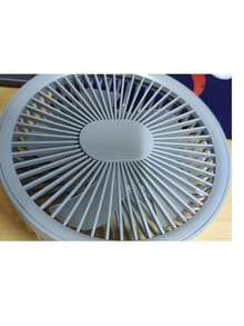 1个30厘米长灰色和黄色图标塑料和钢制小风扇 - 灰色 - 查看 1