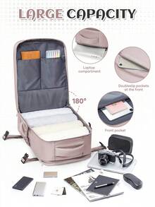 男女通用大号旅行背包，商务笔记本电脑背包，符合登机尺寸 40x20x25 厘米，符合航空公司标准，防水，多功能独立鞋仓，干湿分离，适合学生、通勤和笔记本电脑使用。